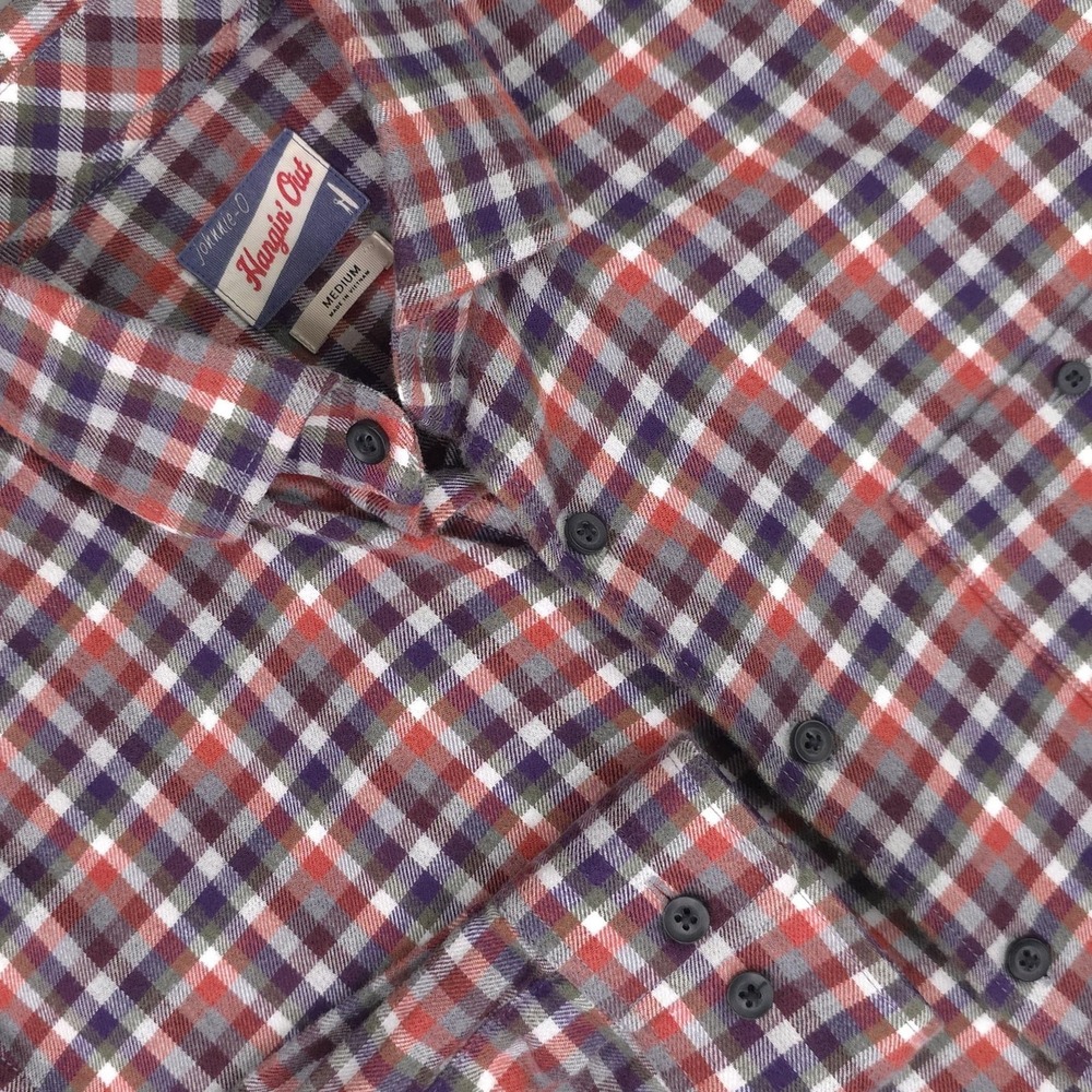 Johnnie-O Shirt Mens Medium Multicolor Plaid Joe Flannel Long Sleeve Stretch